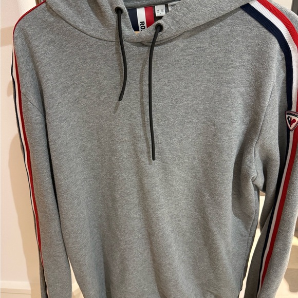 Rossignol Gray Crewneck Sweater with Red and Blue Accents